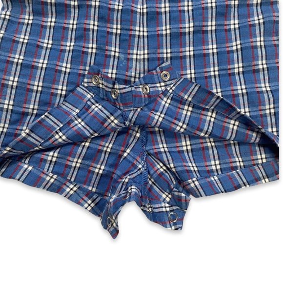 Vintage Plaid Overalls w/ Matching Hat and Teddy Bear Embroidery - Picture 5 of 8